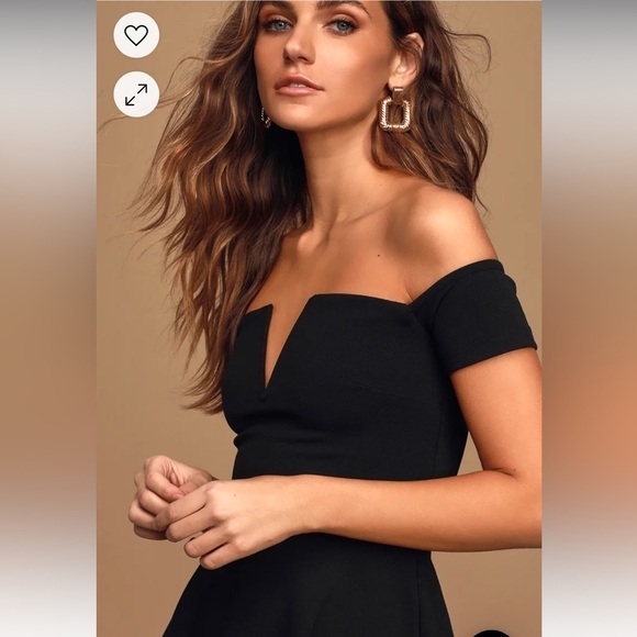 LULUS Off-the-Shoulder Skater Dress in Black NWT Size Medium - Picture 14 of 14